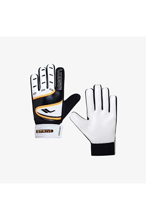 High Protection White Orange Goalkeeper Gloves - for Sports and Training