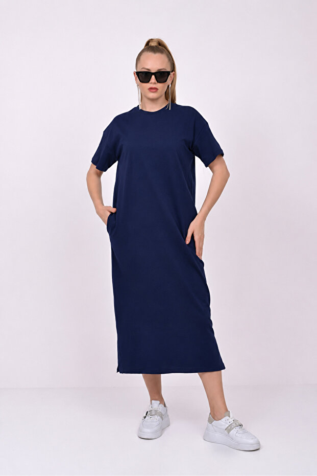 Women's Casual Daily Short Sleeve Summer Combed Cotton Dress / Sevde Ugur