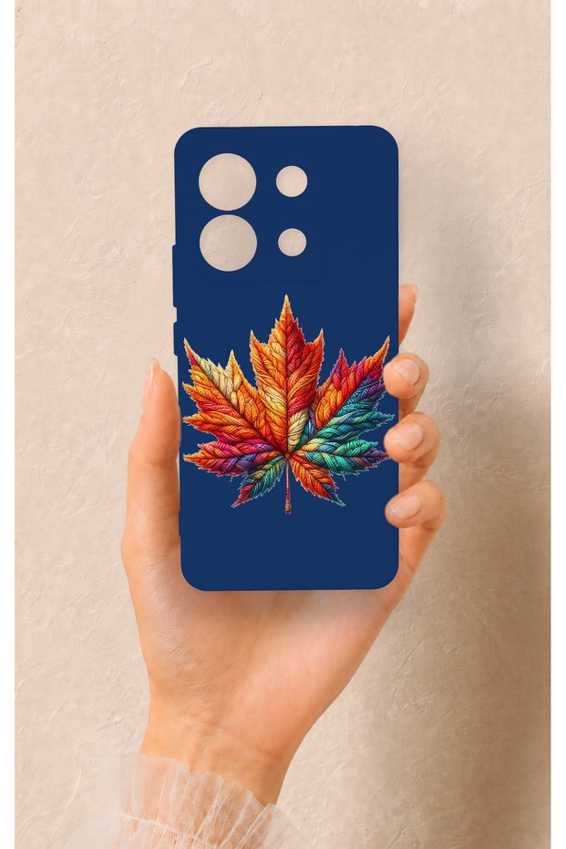Redmi Note 13 Pro 5g Compatible Colorful Leaf Pattern Silicone Case