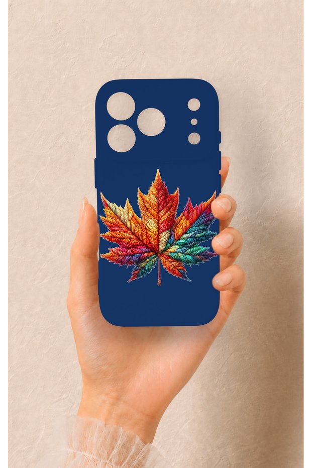 iPhone 17 Pro Compatible Colorful Leaf Pattern Silicone Case