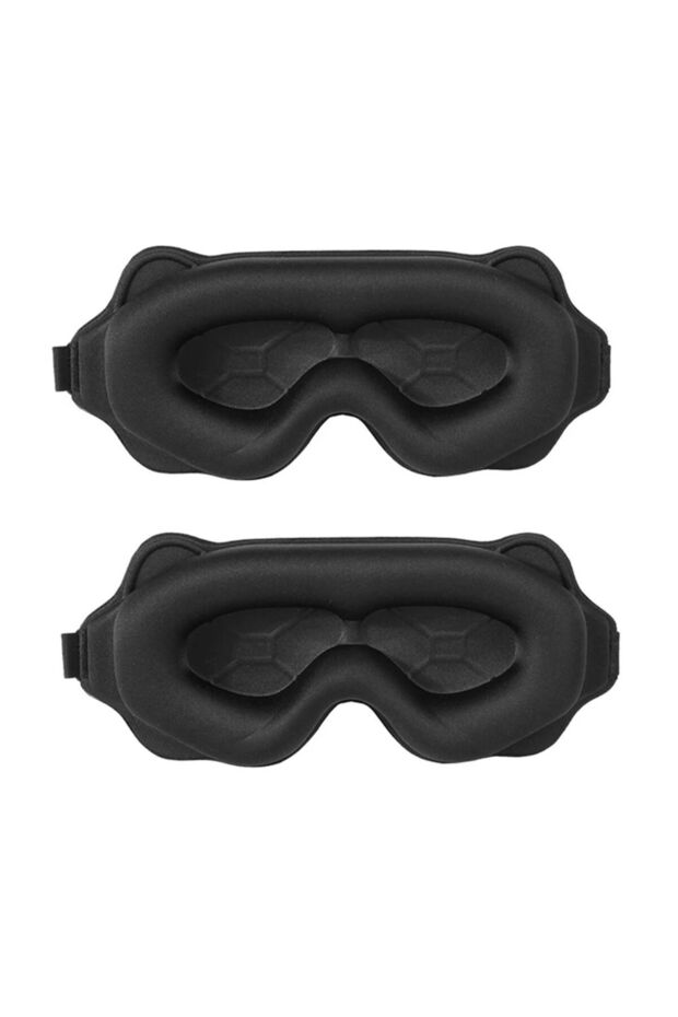 2pcs-Black 3D Sleeping Mask Block Out Light Sleep Mask For Eyes Soft Sleeping Aid Eye Mask for Trave
