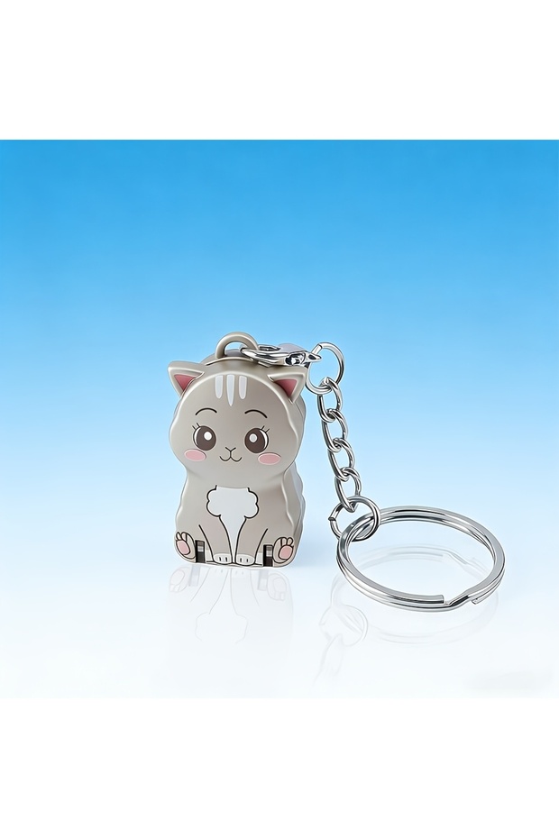 Mini Cat 1pc Cute Nail Clippers with Key Ring Stainless Steel Compact & Portable Nail Trimmer with B
