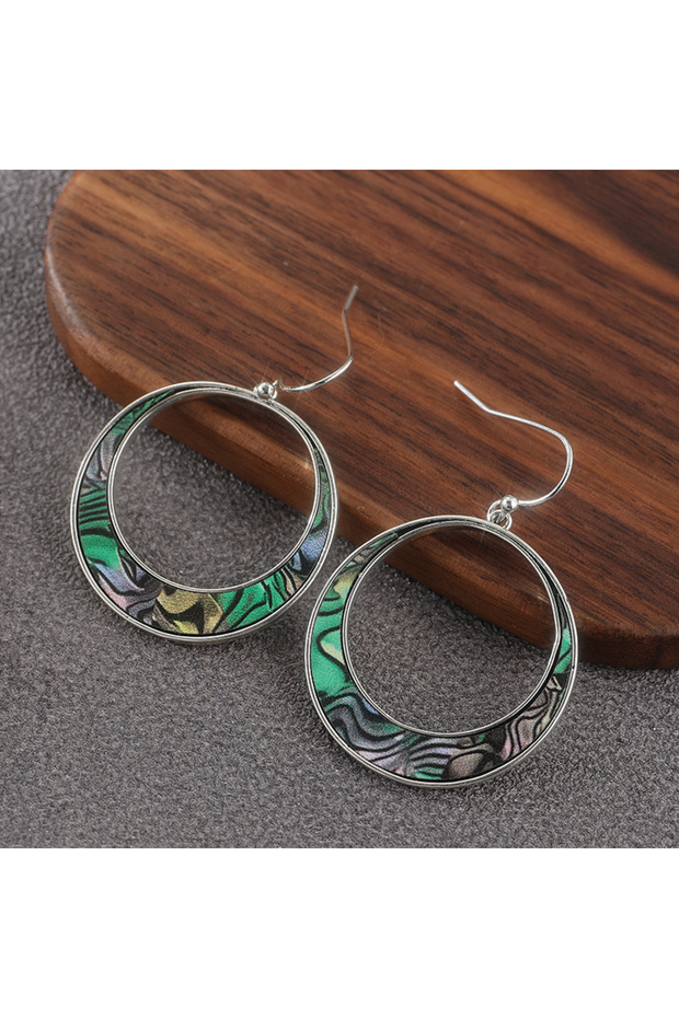 A926-1 Unique Design Synthetic Colorful Resin Round Drop Hook Earring Women's Elegant Dangle Earring