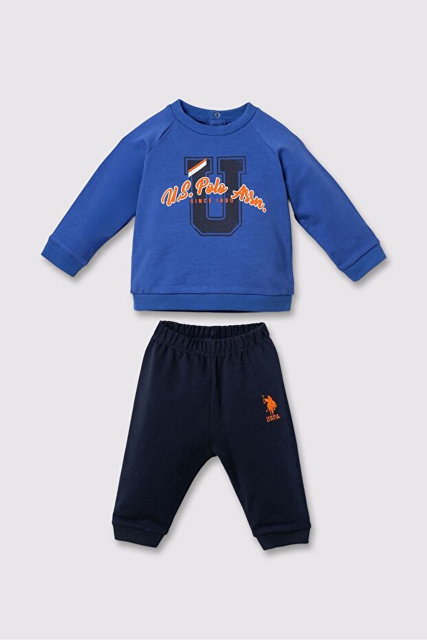 Baby Boy Printed Blue Long Sleeve Pajama Set Usb3165-C-V1