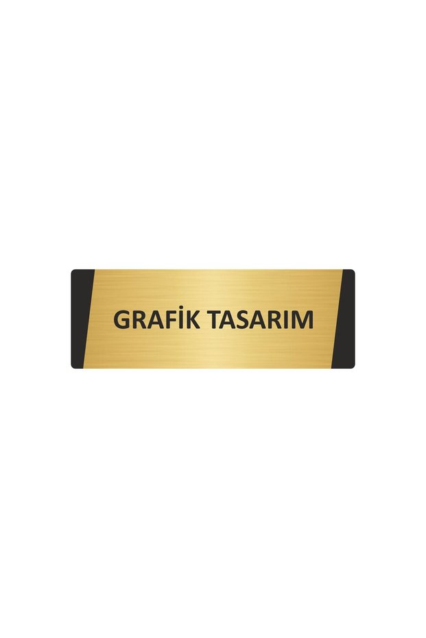 Graphic Design Metal Warning Sign 7X20 cm Gold Color