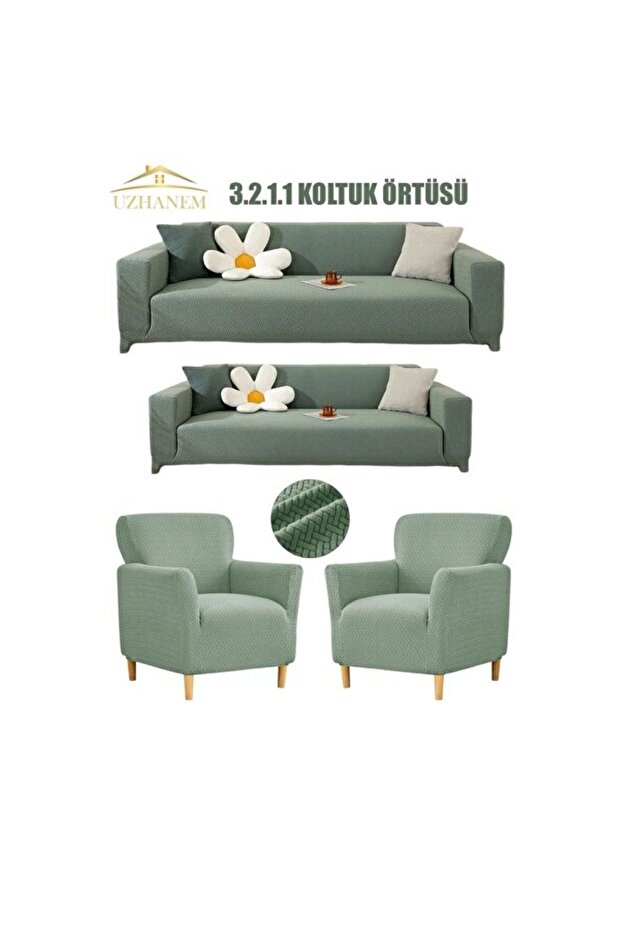 Colorful and Stylish 3-Piece Sofa Cover Set, Adding Elegance to Your Home
