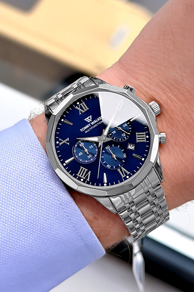 All Functions Working - Silver Color - Steel Band - Water Resistant - Men's Watch - with Special Box Tw2002C2