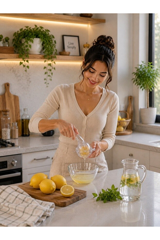 Transparent Luxury Lemon Squeezer with Bowl – Lemon Orange Citrus Juicer - Practical and Durable Body
