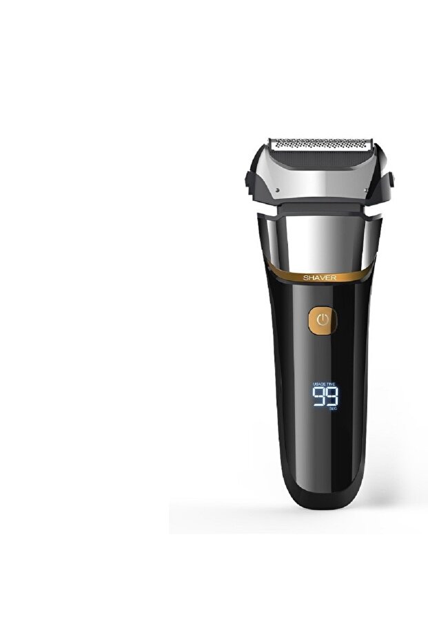 BLACK New Electric Shaver for Men with LCD Display, USB Rechargeable Home Water Washable Beard Razor