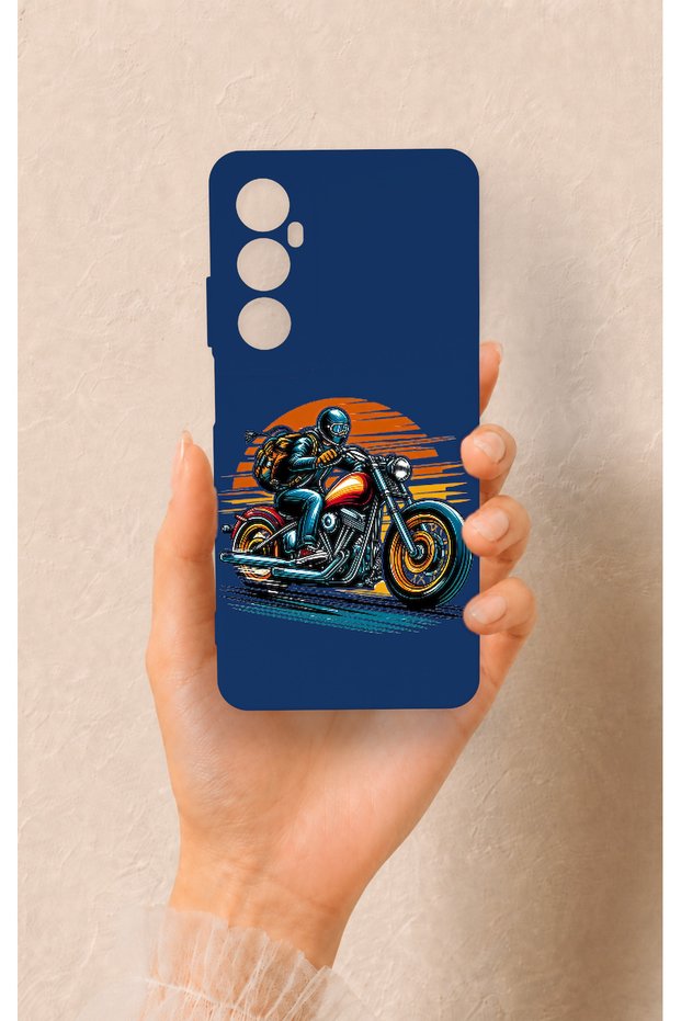 Realme C65 Compatible Moto Rider Patterned Silicone Case