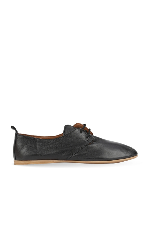 Black All Leather Women's Flat Ballerinas