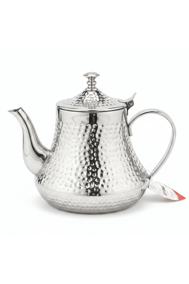 Germax Silver Stainless Steel Hammered Tea Kettle 1200 ml – Premium Mirror-Finish Arabic Teapot
