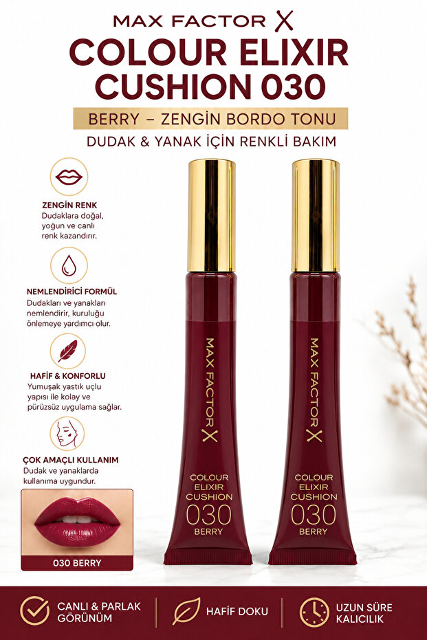 Max Factor Colour Elixir Cushion Lip Glaze 030 Majesty Berry Dudak ...