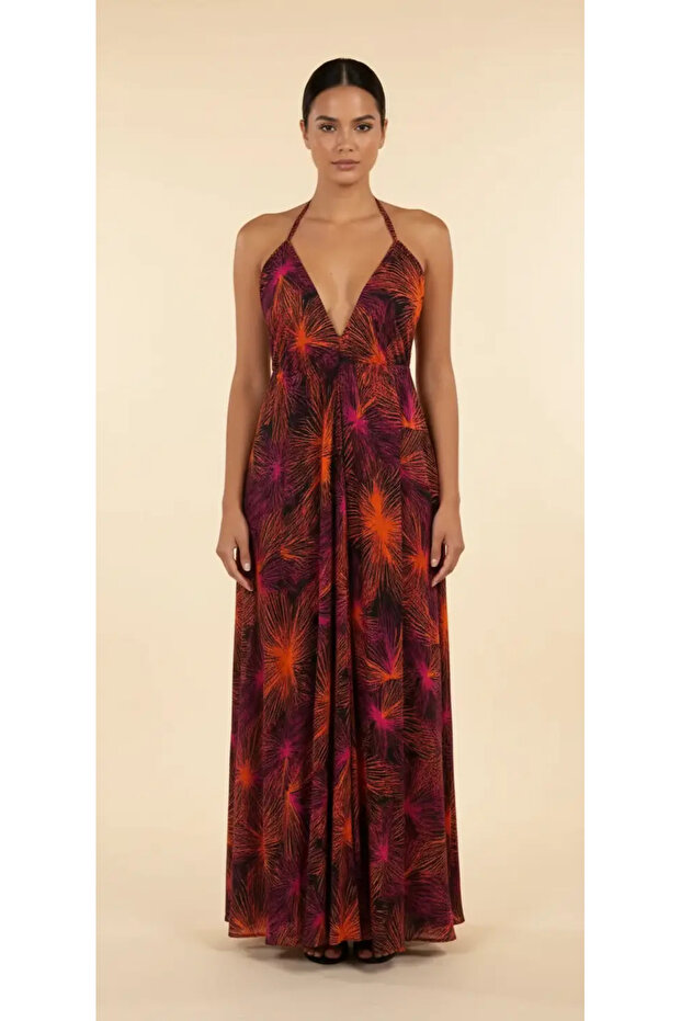 Bolivia Women's Halter Neck Backless Modal Maxi Dress