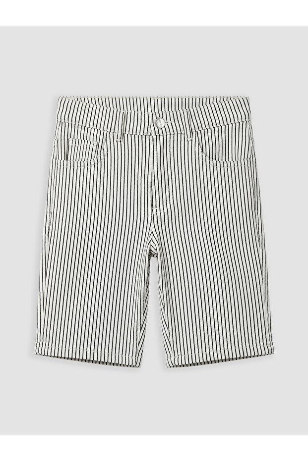 Blue Striped Boy's Jean Shorts
