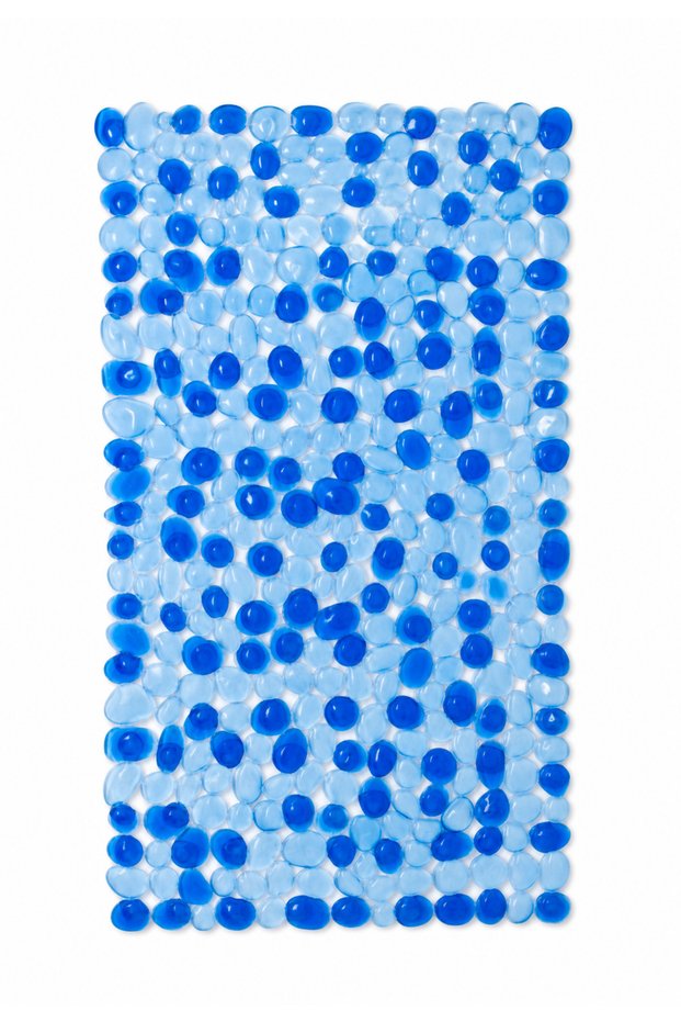 Non-slip bath mat, stone pattern, blue