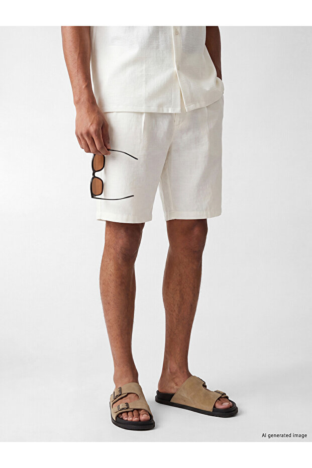 Trendlucky Men's Regular Fit Linen Look Shorts with a Difference