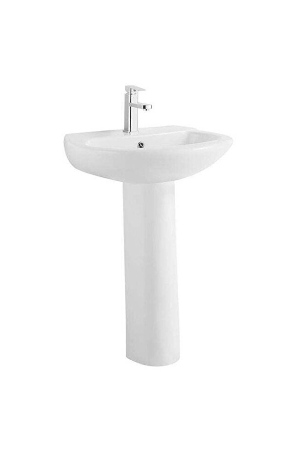 Wash Basin With Pedestal Glazed Ceramic Full Pedestal Wash Basin, Sink For Bathroom