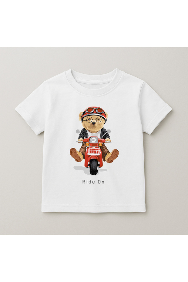 Teddy Bear Printed Crew Neck Cotton Short Sleeve Kids & Youth T-Shirt
