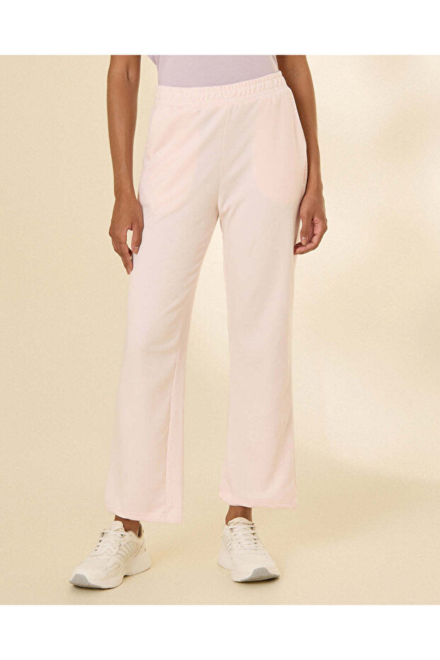 Women Light Mauve Printed Straight Leg Pants