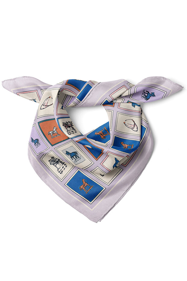 Minimal Horse Pattern Scarf Bandana 50X50 cm