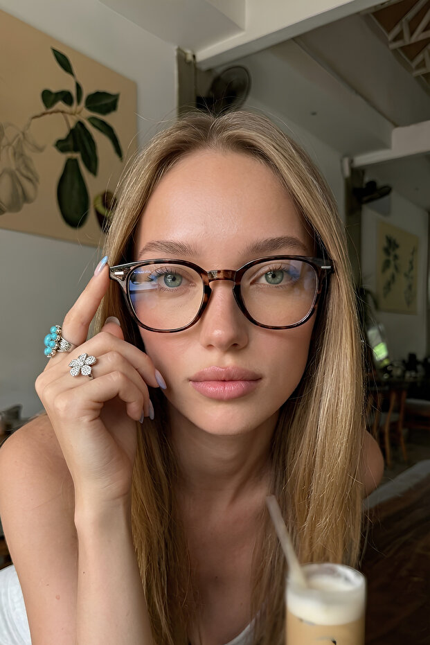 Havana Leopard Frame Retro Blue Light Protection Ultra Light Women's Blue Block Glasses