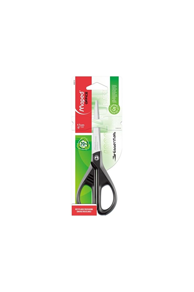Scissors Essentials Green 17 cm blister