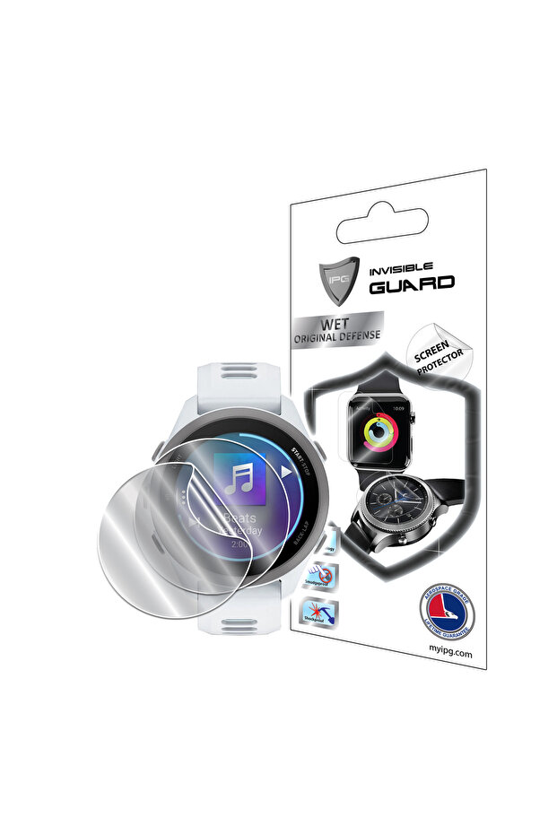 واقي شاشة هيدروجيل (TPU رفيع) متوافق مع جهاز Garmin Forerunner 70، 170، 170 Music (قطعتان)