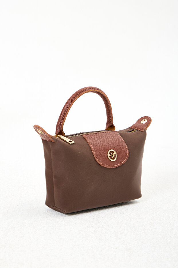 Giza Satin Small Size Women's Brown Shoulder Bag