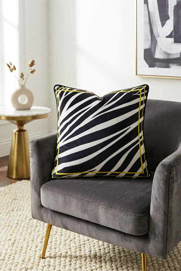 1 Pcs Digital Printed Decorative Double Sided Zebra Pattern Throw Pillow Cover 45X45 cm