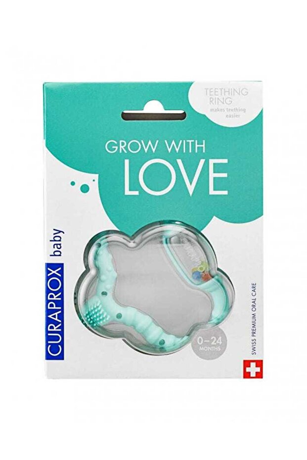 Baby teething ring, turquoise