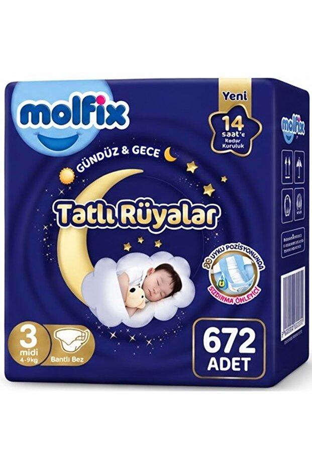 Sweet Dreams Baby Diapers Size 3 4-9 kg Midi 672 Pieces Giant Economic Opportunity Pk