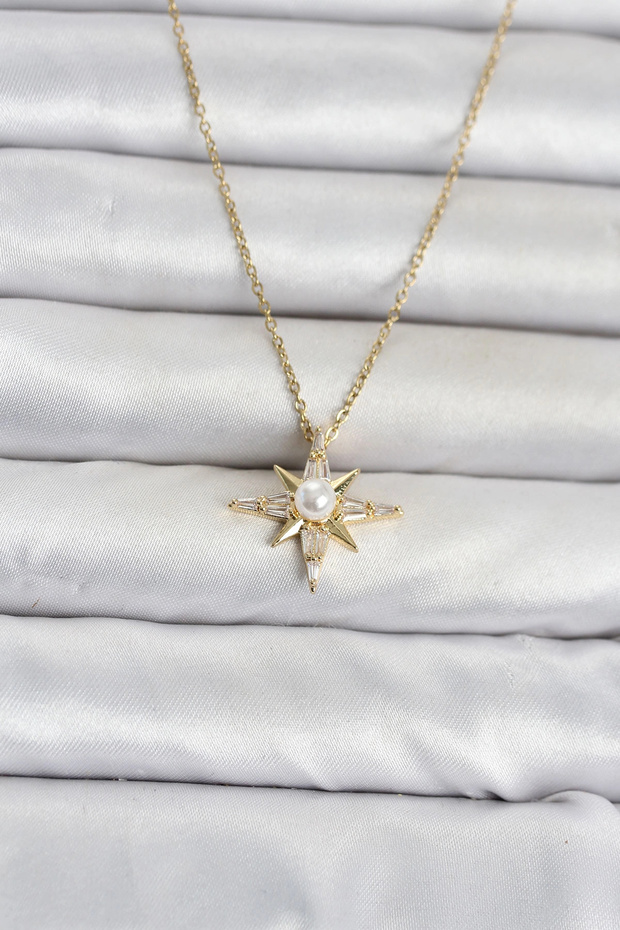 316L Steel Chain Gold Color Polar Star Model Women's Necklace