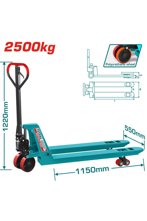 رافعة شوكية يدوية 2500kg THT301251 توتال
