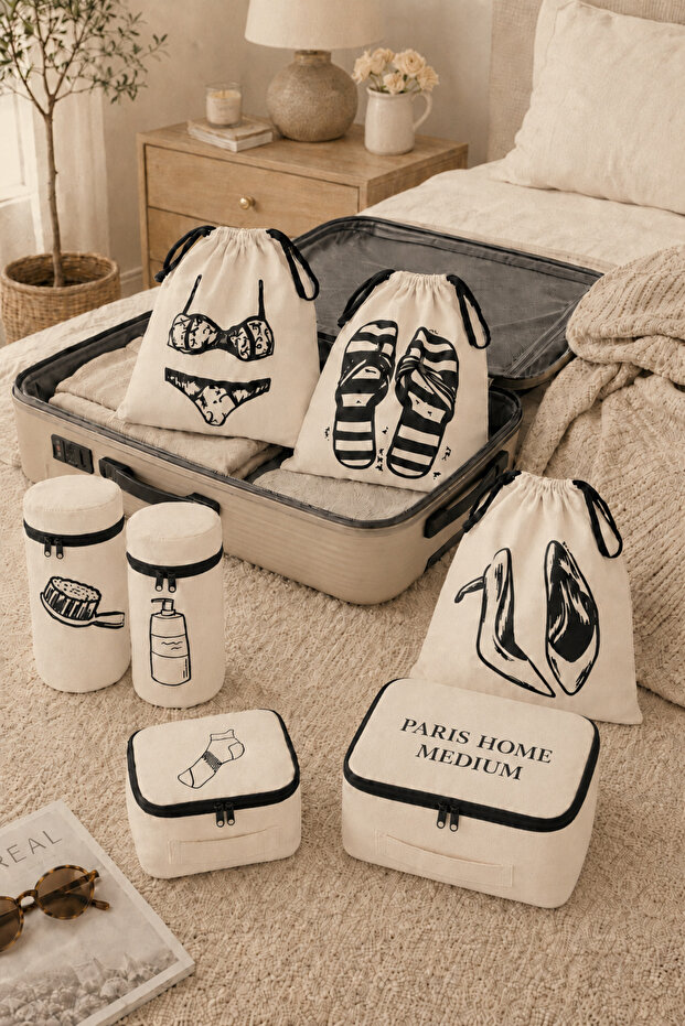 7 Piece Premium Luggage Organizer Set Travel Organizer