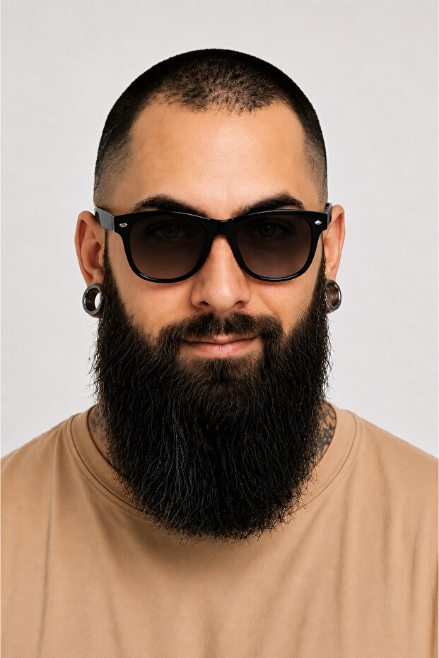 Wayfarer Men's Sunglasses Cross Cut Uv Protection