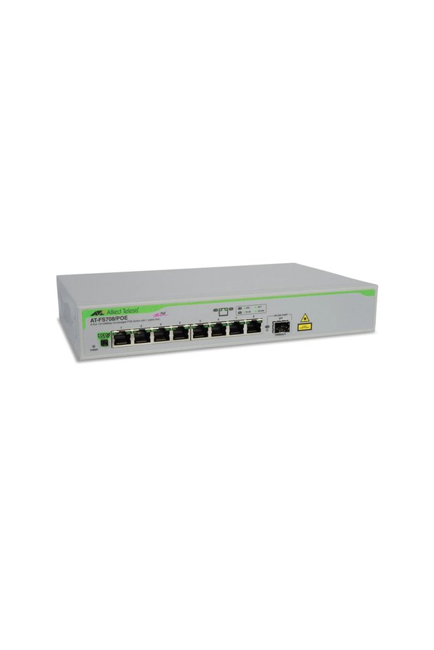 Allied telesis at-fs708/poe-50 8fe port (8xpoe 65w), 1xsfp unmanaged switch