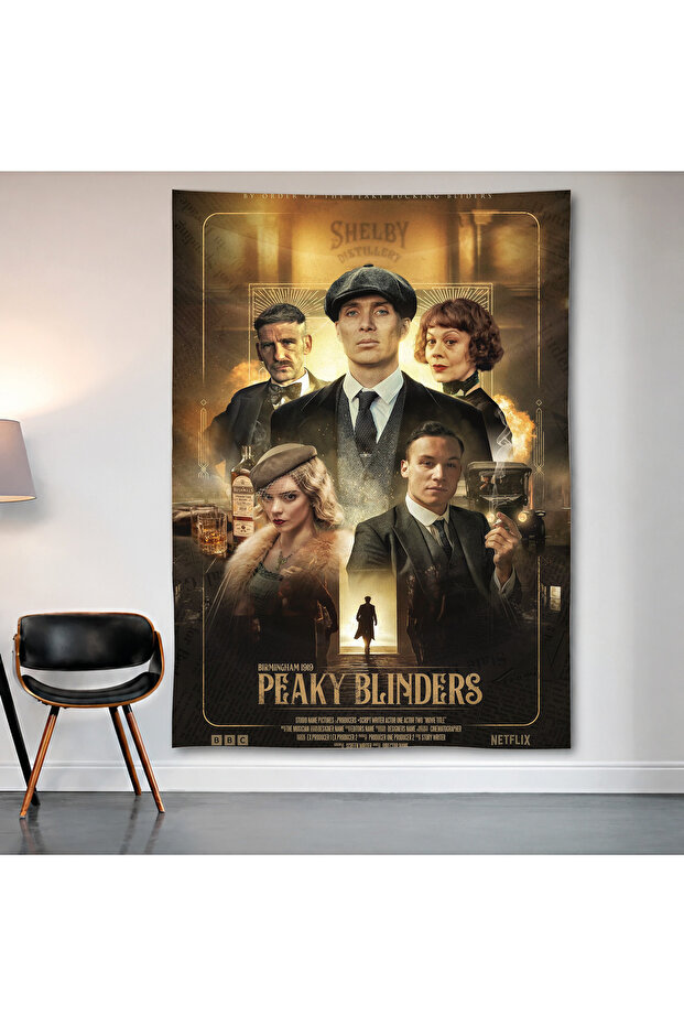 Peaky Blinders Wall Drape Wall Tapestry First Quality Satin Fabric Poster