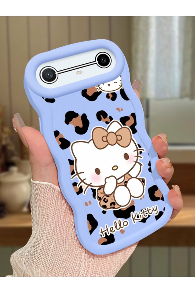 Tecno Spark Slim Compatible Case Camera Protector Blue Silicone Couple Phone Case Kitty Pattern
