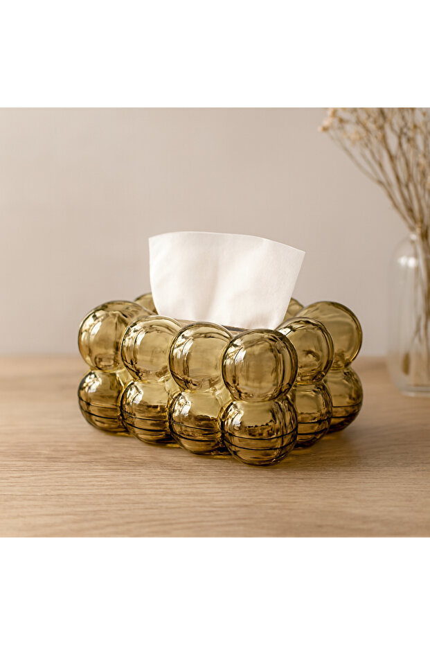 Decorative Cloud Napkin Holder (Spring-Loaded) 19X13X9 cm - Brown Transparent