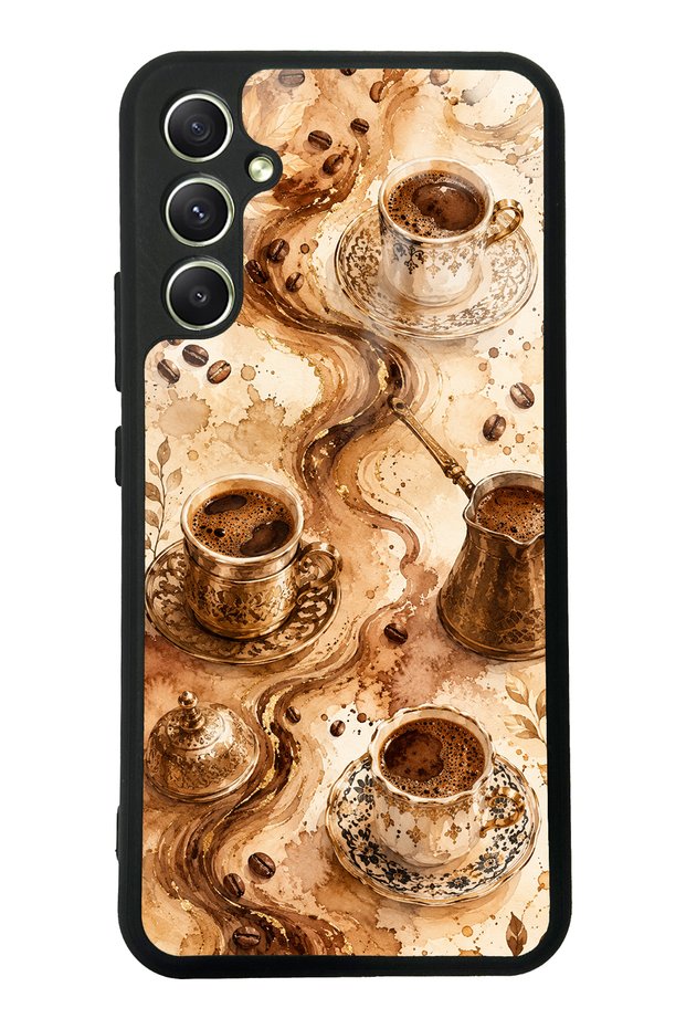 Samsung A34 Golden Mocha Flow Design Glossy Phone Case