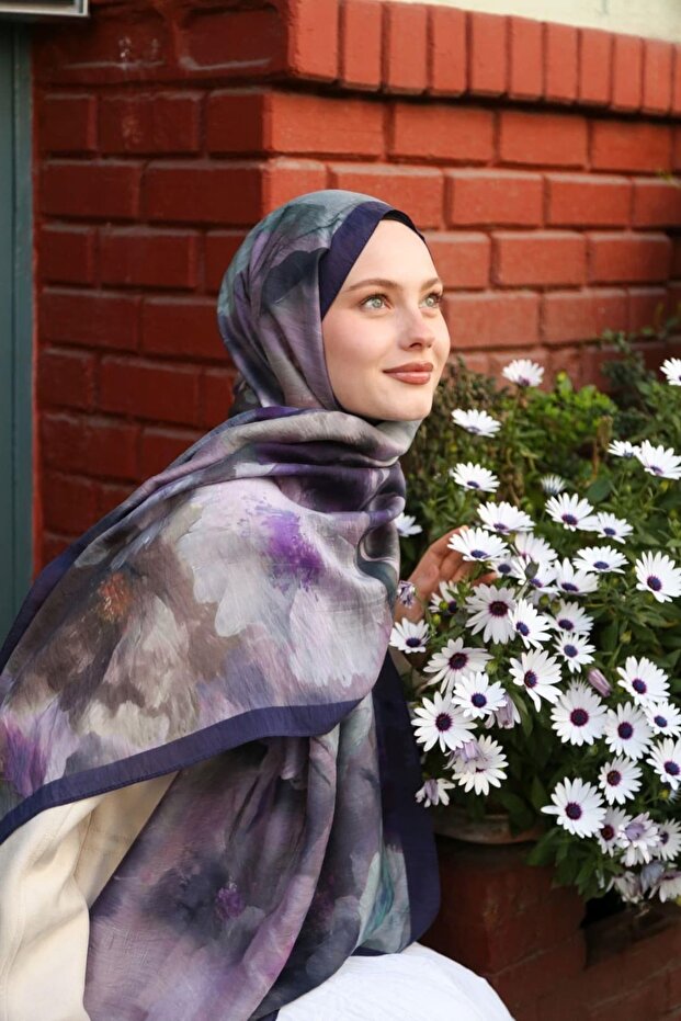 Allure Abstract Floral Pattern Tencel Shawl