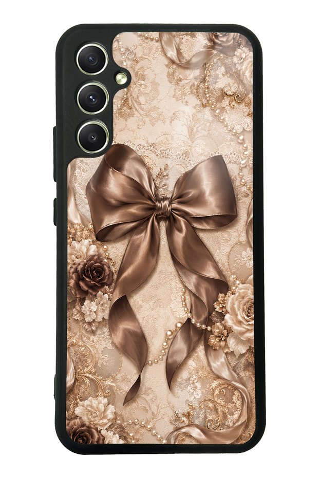 Samsung A34 Glossy Phone Case with Bronze Pearl Design