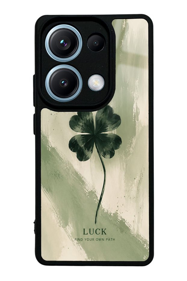 Xiaomi Redmi Note 14S Glossy Phone Case with Lucky Sage Clover Design