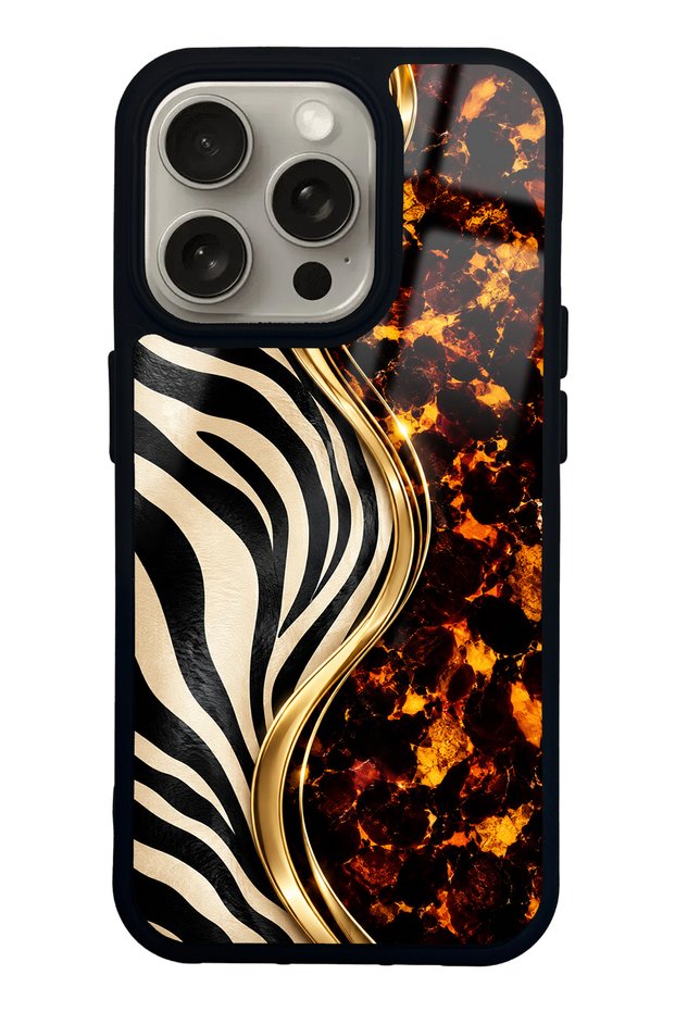 iPhone 15 Pro Noir Safari Design Glossy Phone Case