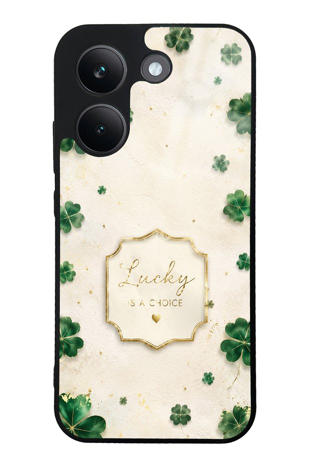 Xiaomi Poco X8 Pro Ivory Lucky Clover Design Glossy Phone Case