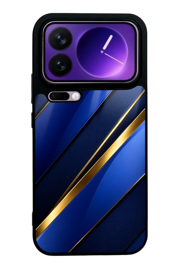 Xiaomi 17 Pro Glossy Phone Case with Sapphire Gold Edge Design
