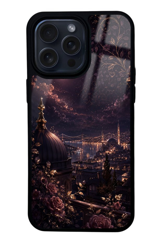 iPhone 14 Pro Max Rosewood Bosphorus Night Design Glossy Phone Case