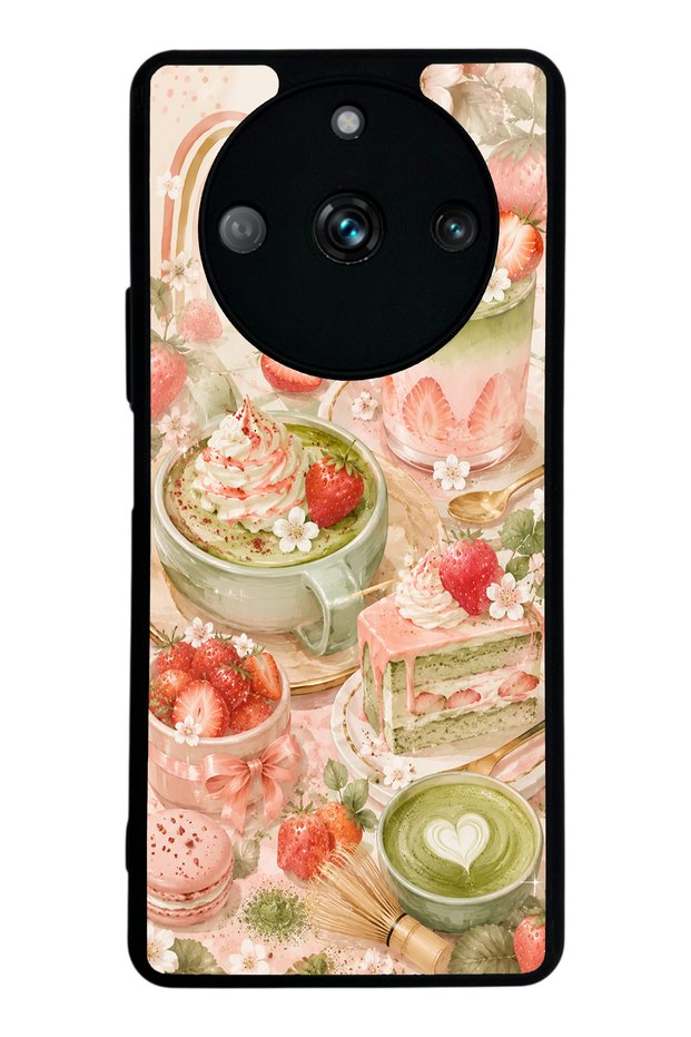 Realme 11 Pro Blush Matcha Garden Design Glossy Phone Case
