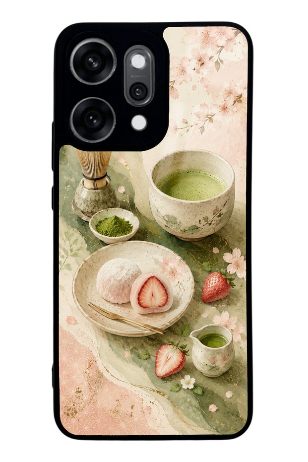 Oppo Reno 14 Pro Sakura Matcha Mochi Design Glossy Phone Case